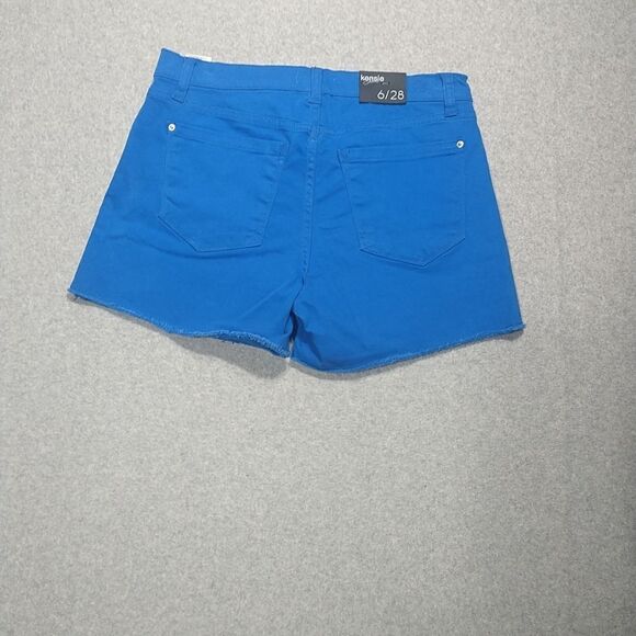 Kensie Jeans Shorts Womens 6/28 Blue Stretch Cotton Raw Cut Off Hem 4 Inseam. - Picture 6 of 6
